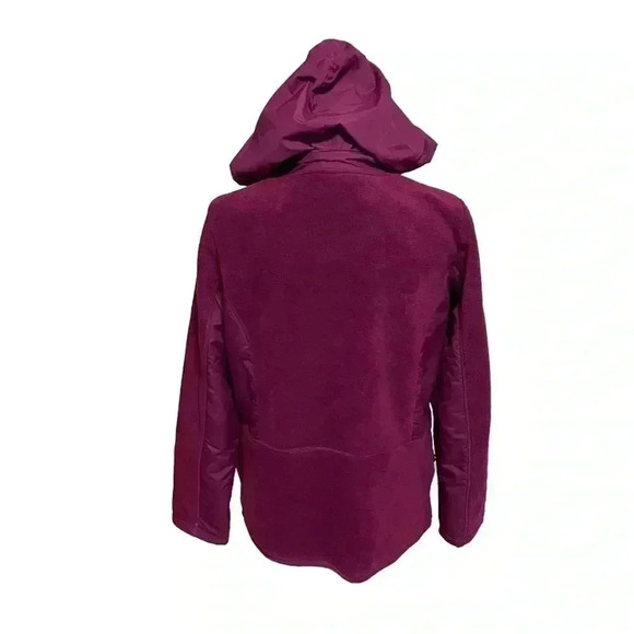 WOMEN’S STYLE & CO FUCHSIA FLEECE HOODED JACKET• SIZE M•SIDE SEAM POCKETS• - Picture 3 of 13